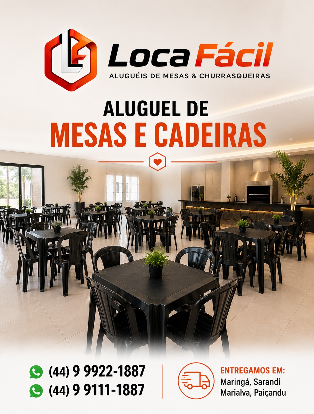Aluguel de mesas e cadeiras para eventos